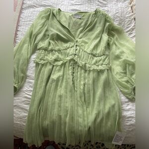 NEW NEVER WORN ASOS Curve apple green metallic dress